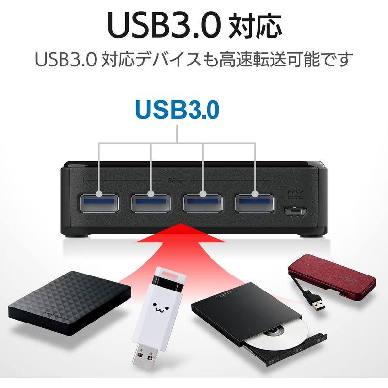 パソコン周辺機器 エレコム USB切替器 PC→4ポート USB3.0→4ポート 手元スイッチ ブラック U3SW-T4｜gentlemanlyfactory｜07