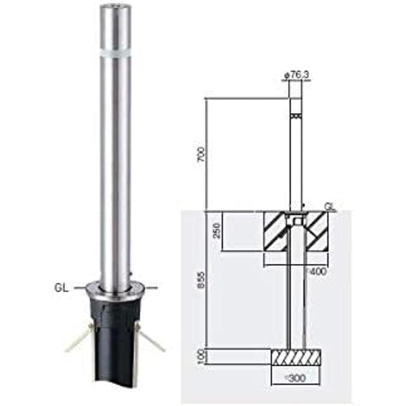 バリアフリー設備　帝金　311　バリアフリー　ステンレスタイプ　バリカー上下式　直径76.3mm