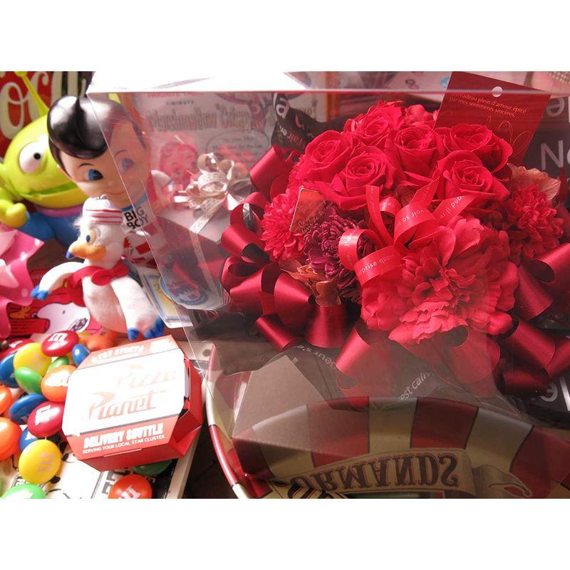 還暦祝い 花 赤バラ プリザーブドフラワー入りギフト クリアーケース付き LWH1025203108(10239円)