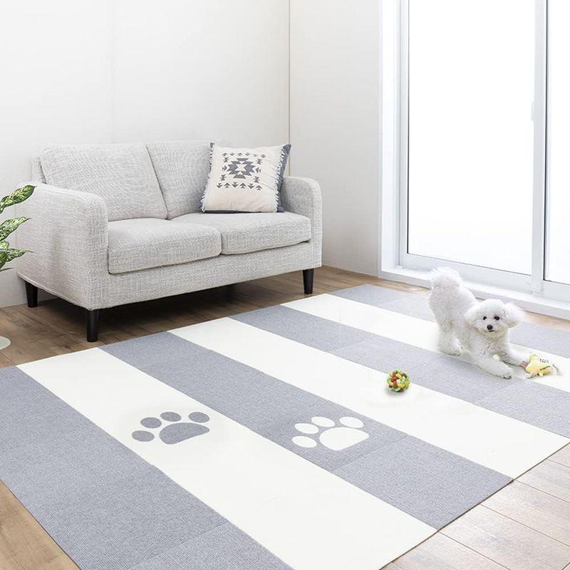 RAITOS ペットマット 足型入り タイルマット 50枚 30x30cm 4mm 床に吸着 ズレない 犬用 滑り防止 カーペット 撥水加工 ペットマット 足型入り タイルマット 50枚 30x30cm 4mm 床に吸着 ズレない 犬用 滑り防止 カーペット 撥水加工