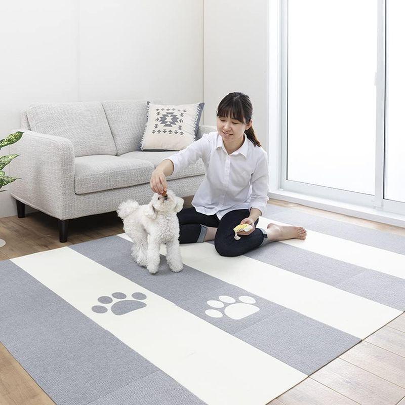 RAITOS ペットマット 足型入り タイルマット 50枚 30x30cm 4mm 床に吸着 ズレない 犬用 滑り防止 カーペット 撥水加工 ペットマット 足型入り タイルマット 50枚 30x30cm 4mm 床に吸着 ズレない 犬用 滑り防止 カーペット 撥水加工