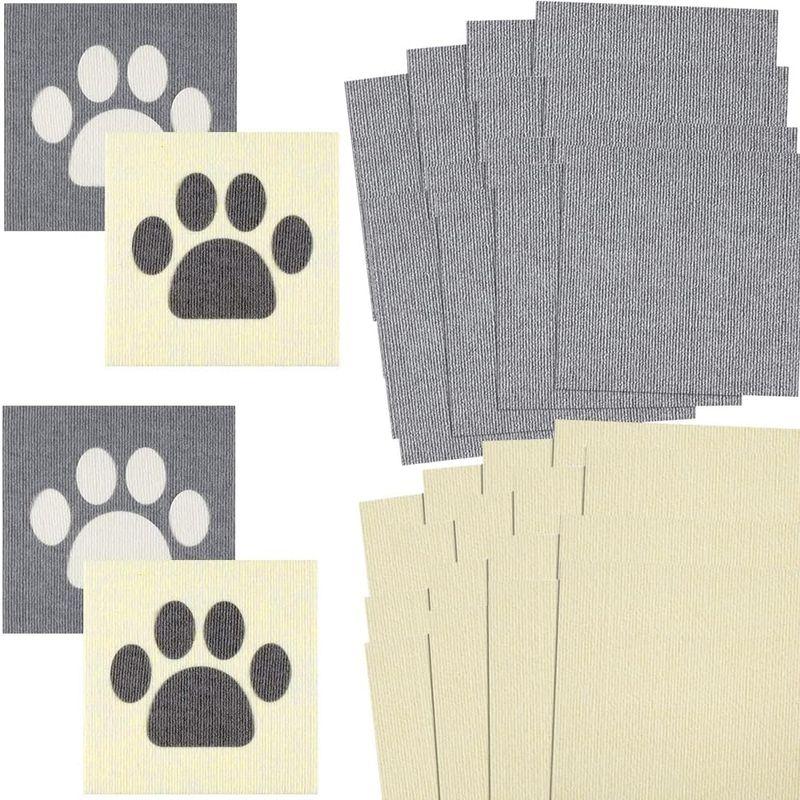 RAITOS ペットマット 足型入り タイルマット 50枚 30x30cm 4mm 床に吸着 ズレない 犬用 滑り防止 カーペット 撥水加工 ペットマット 足型入り タイルマット 50枚 30x30cm 4mm 床に吸着 ズレない 犬用 滑り防止 カーペット 撥水加工