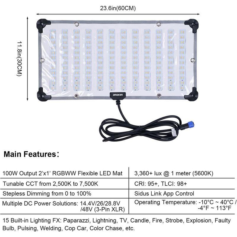 Aputure amaran F21C撮影ライト RGBWW撮影ライト100Ｗ 色温度2500K-7500K CRI ?95，TLCI ?9