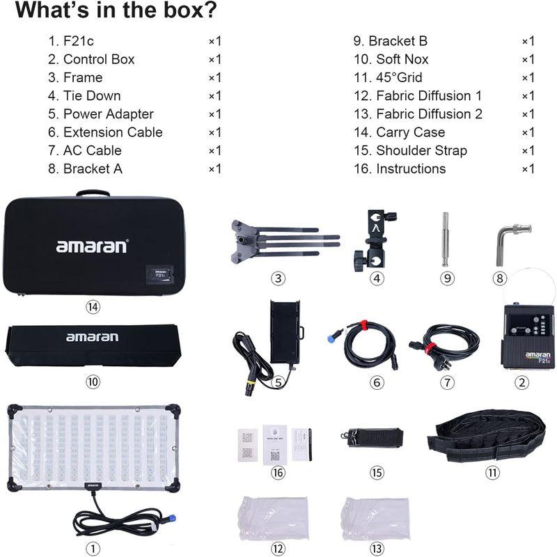 Aputure amaran F21C撮影ライト RGBWW撮影ライト100Ｗ 色温度2500K-7500K CRI ?95，TLCI ?9