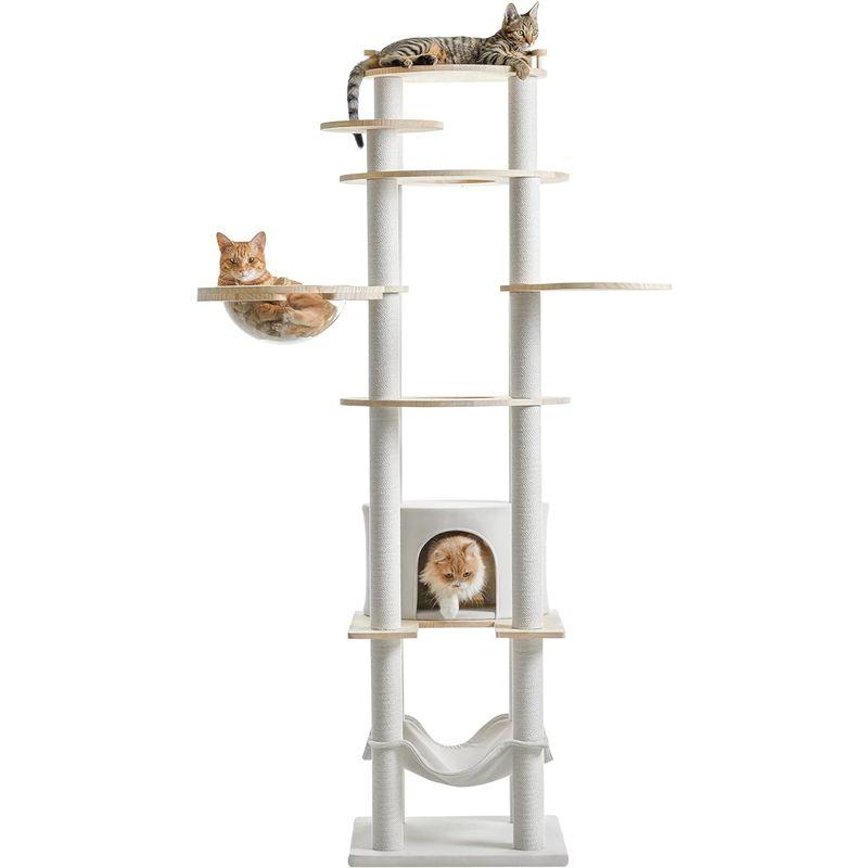 Mwpo 木製 木目調キャットタワー シンプル 自然 天然木 大きいハンモック 多頭飼いキャットタワー 猫タワー 猫 キャット タワー 透明 木製 木目調キャットタワー シンプル 自然 天然木 大きいハンモック 多頭飼いキャットタワー 猫タワー キャット タワー 透明