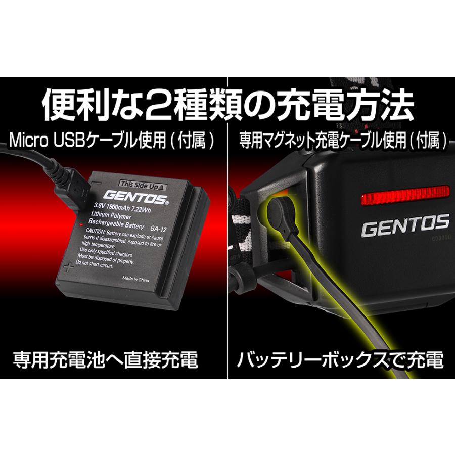 GENTOS（ジェントス） ヘッドライト led 充電 充電式 ヘッドランプ GH