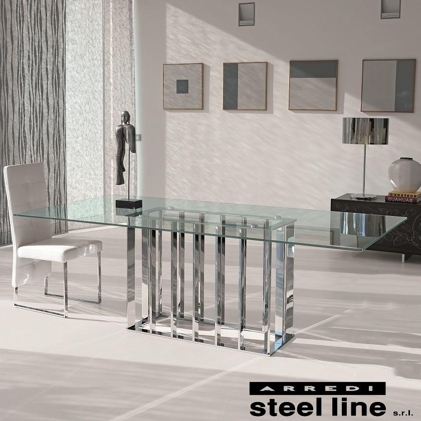 【★超目玉】 LIFE (steelline) スティールライン社 VENDOMEガラスダイニングテーブル PLACE CLASSシリーズ ダイニングテーブル