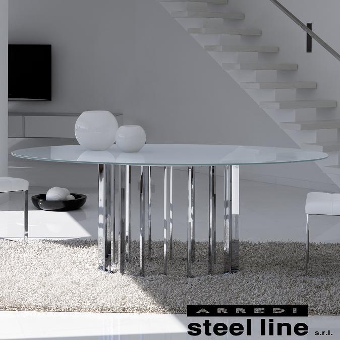 LIFE CLASSシリーズ EMBASSYガラスダイニングテーブル スティールライン社 (steel line) | steel line