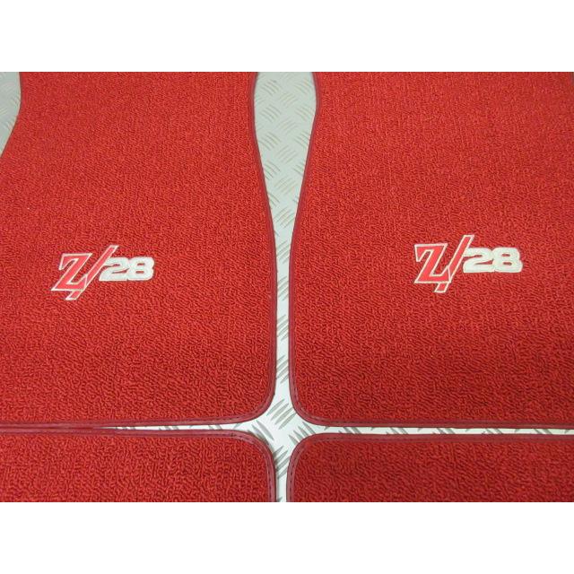 Z28Red.1967-1969 1970-1981 シボレーカマロ Z28 フロアマット 4枚