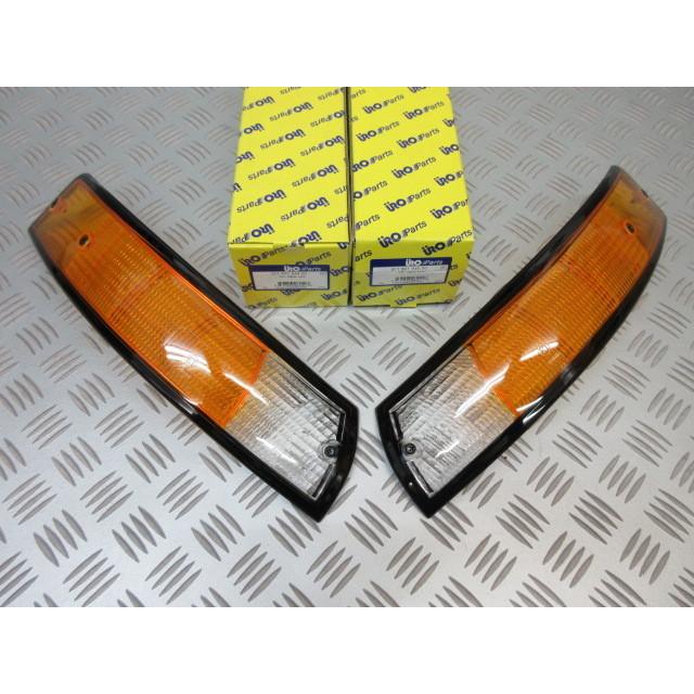 PORSCHE.1972y〜1973y ポルシェ 911 912 ターンシグナル ランプレンズ 左右SET 新品未使用品！ \"黒トリム\"" URO PARTS製！"