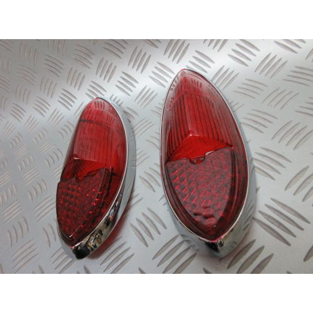 VW空冷 1960-1969 カルマンギア テールランプ レンズ Chromeトリム