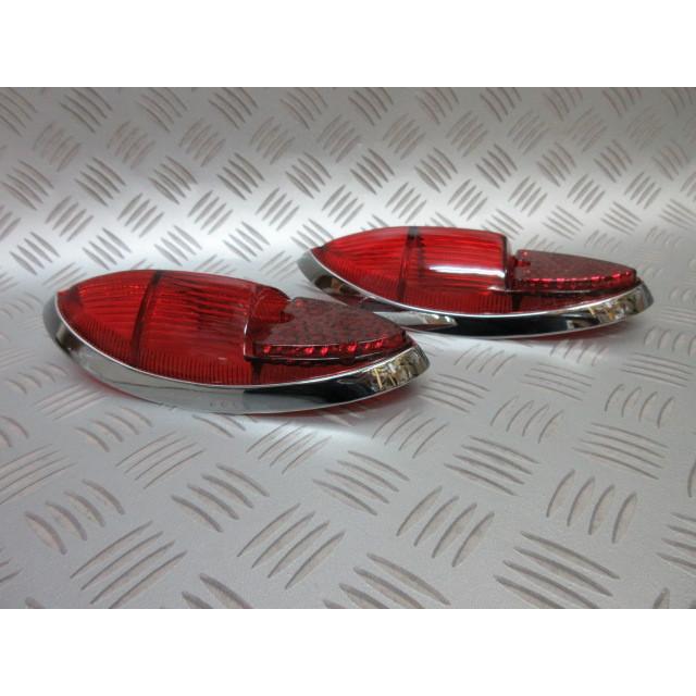 VW空冷 1960-1969 カルマンギア テールランプ レンズ Chromeトリム 