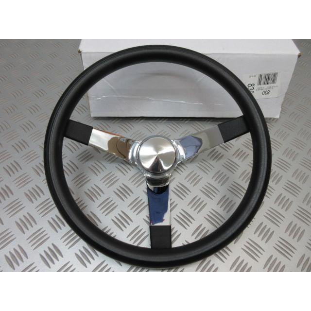 Hiwowsport 350mm Classic Wood Grain Steering Wheel,Chrome 3 Spoke 1.5 - View #8