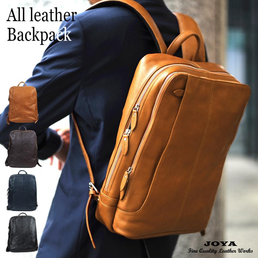 ビジネスバッグ ビジネスリュック リュック メンズ 大容量 黒 ブランド おしゃれ 50代 40代 革 薄型 軽量 パソコン 収納 バッグパック 通勤バッグ レザー Joya J4607 Genuine Leather Store 通販 Yahoo ショッピング