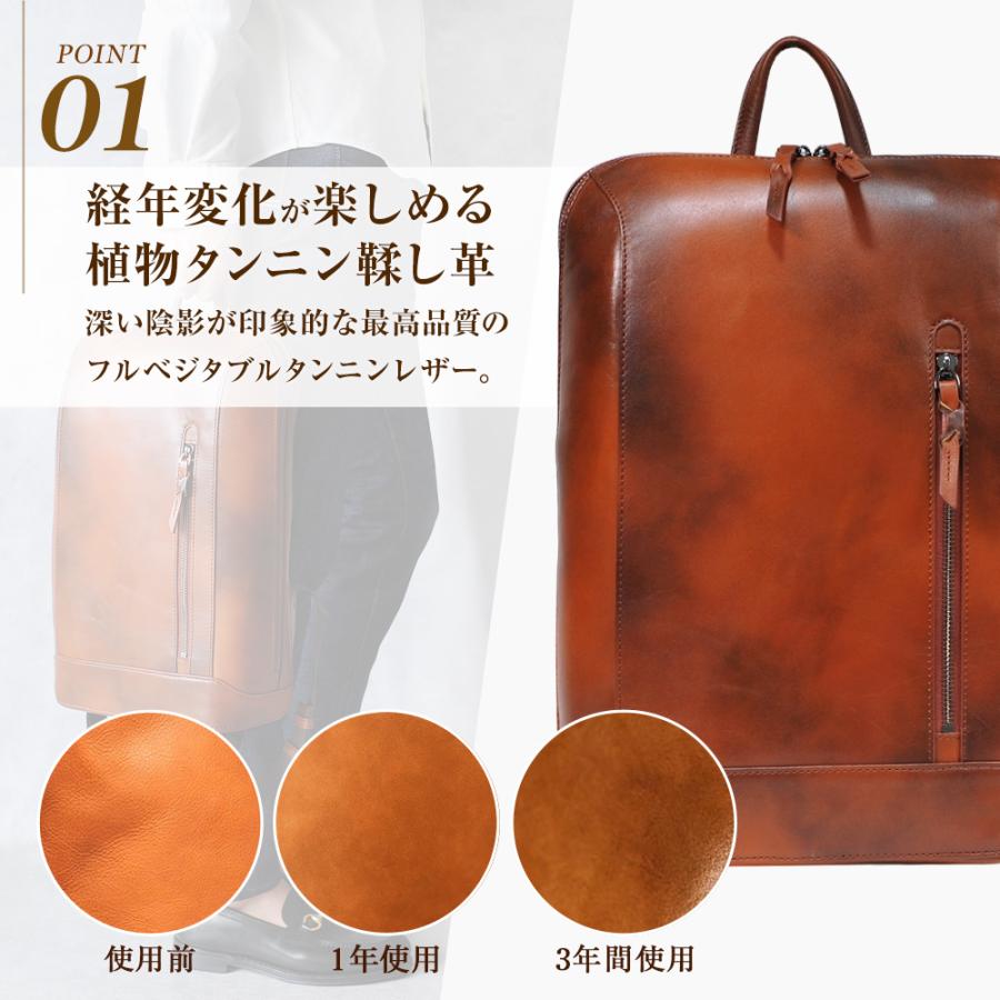 リュック 本革 革 メンズ ビジネスリュック レザーリュック スリム バッグ ファスナー付き 薄型 大容量 機能性 軽量 薄マチ 通勤 ビジネス PC joyaの画像