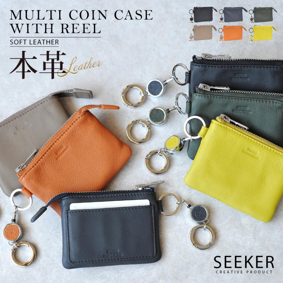SEEKER（シーカー） 本革 コインケース メンズ レディース 小銭入れ スリム おしゃれ 使いやすい パスケース コンパクト 軽量 人気 かわいい  : Genuine Leather Store - 通販 - Yahoo!ショッピング