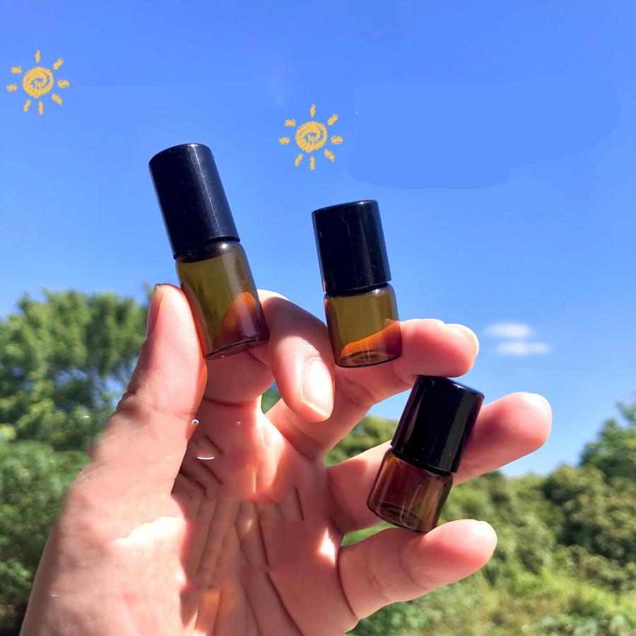 10本セット ロールオンボトル 遮光瓶 ガラス容器 1ml 2ml 3ml 5ml 10ml 詰替 ケース 保存 容器 オイル 香水 精油 ...