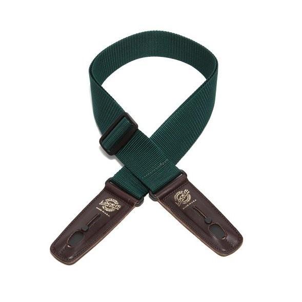 LOCK−IT STRAPS ギターストラップ LIS 007 P2HGRN/BRN 2” HUNTER GREEN POLY, BROWN