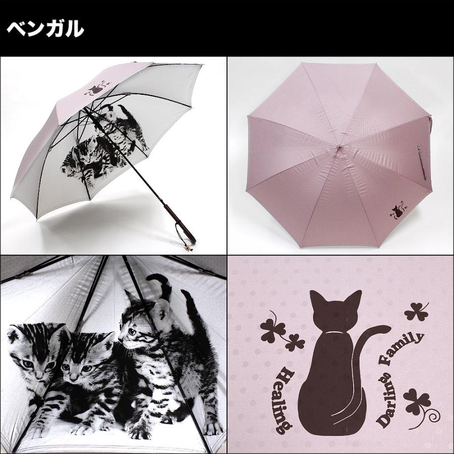 レディースドット柄のわんちゃんorねこちゃん裏面写真印刷プリント長傘