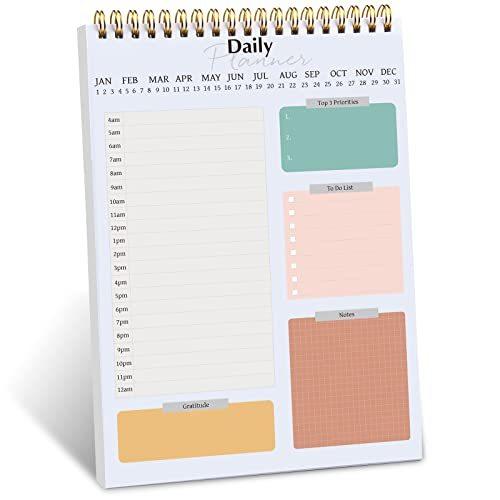 To Do Listメモ帳 日記プランナーメモ帳 日付なし Todoリスト 時間ごとのスケジュール付き 6 5インチ X 9 8インチ チェック リスト生産性オーガナイザーパッド 公式
