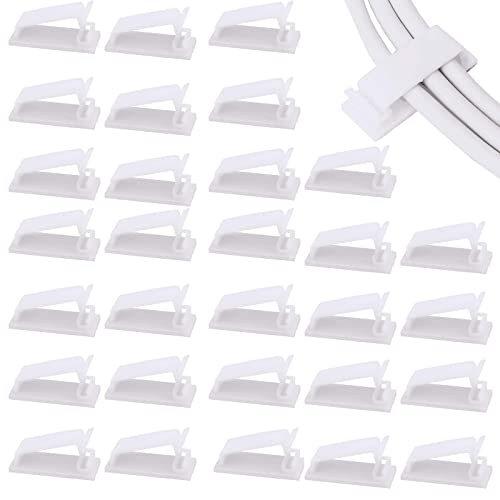 正規店仕入れの クリップ 止め 配線 ケーブルクリップ Derayee コードケーブルクリップ 30個 白い 調節可能 固定 用 事務室 車 配線 固定クリップ ケーブル止め ケーブルホルダー W7m Com Br