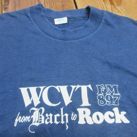 80s アメリカ製 オールド Tシャツ L 紺 ロックFM RKM 80年代