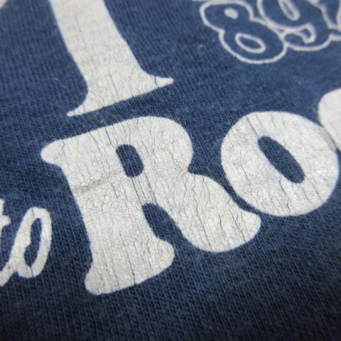 80s アメリカ製 オールド Tシャツ L 紺 ロックFM RKM 80年代