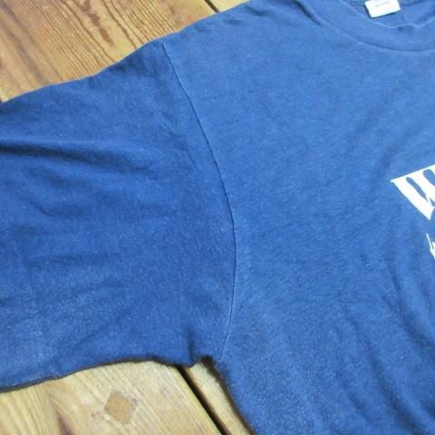 80s アメリカ製 オールド Tシャツ L 紺 ロックFM RKM 80年代
