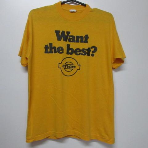 80s アメリカ製 オールド Tシャツ L 黄色 ENCO シグナル 80年代