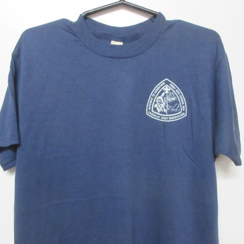 80s アメリカ製 オールド Tシャツ L 紺 アドベンチャー スクリーン 