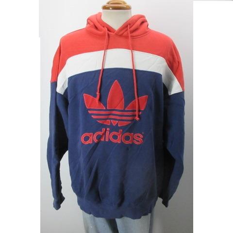 adidas アディダス パーカー L 赤紺 スポーツ アメカジ古着 sy2878 