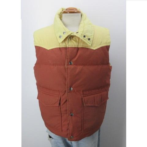 80s SWELLWEAR ダウンベスト ML リバーシブル 茶 アウトドア フェザー