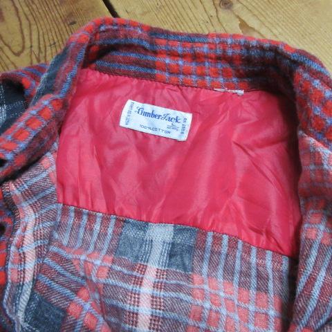 80s Lumber Jack スリランカ製 ネルシャツ 長袖シャツ M 赤 オールド