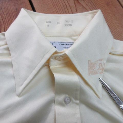 70年代 シアーズ SEARS 半袖 シャツ L 黄色 夏 vintage オールド 