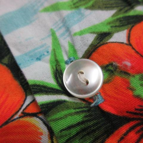 80年代 Shoreline Hawaii アロハシャツ S 赤 花柄 ヴィンテージ