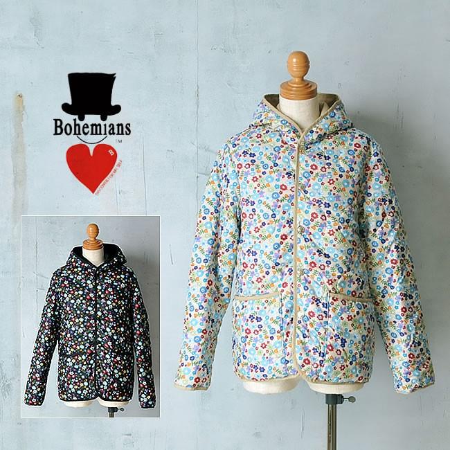 SALEセール 半額50%OFF Bohemians ボヘミアンズ 人気のレトロフラワー柄"CANDY FLOWER" リバーシブルキルトフードジャケット BJ-450 キルティング | 