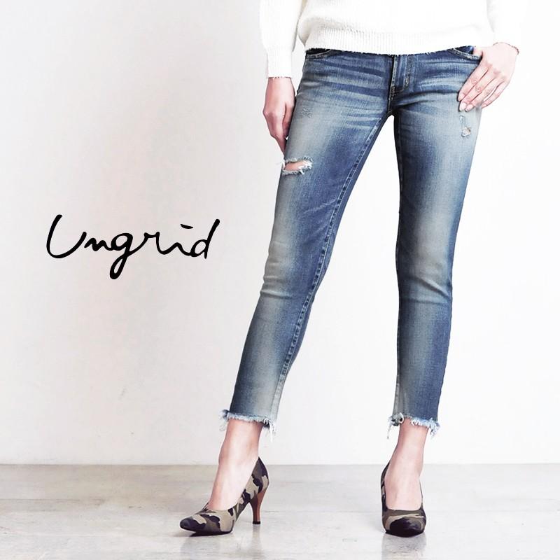 SALE／30%OFF Ungrid アングリッド フレイドヘムストスリ クラッシュ 