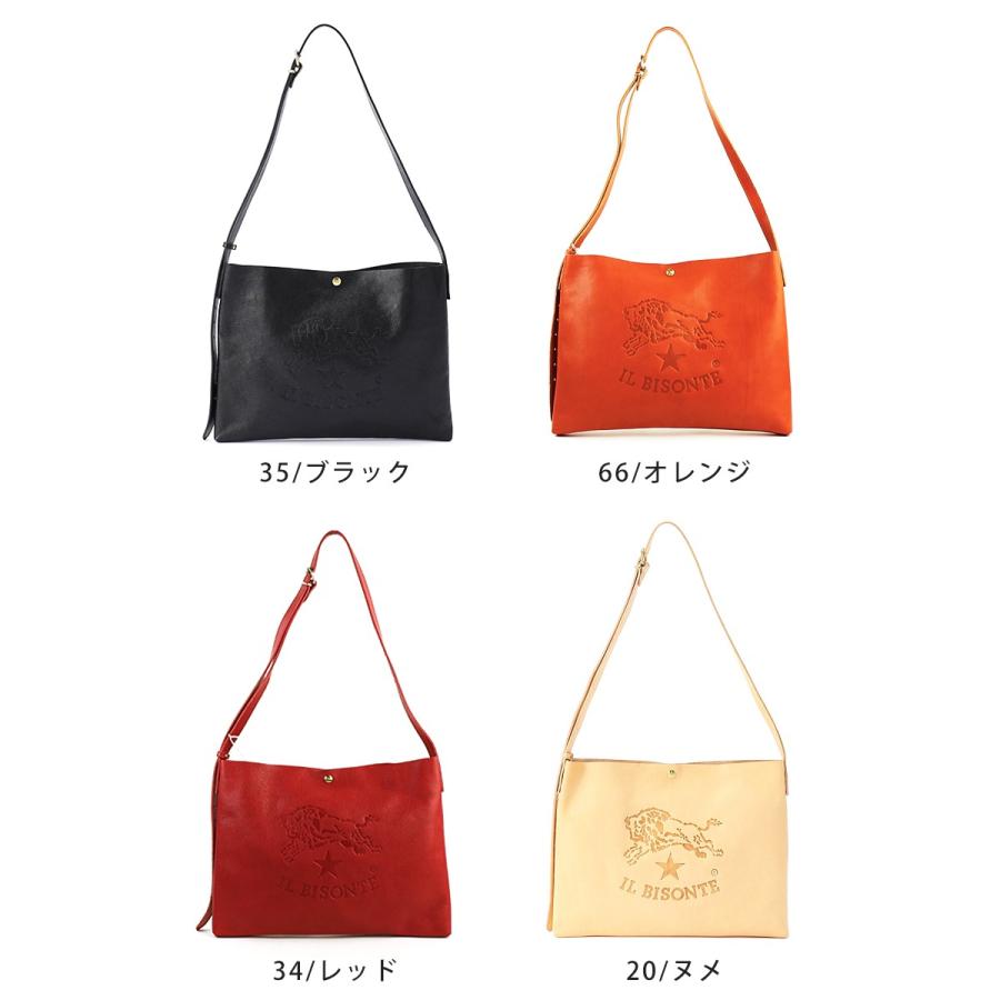 IL BISONTE イルビゾンテ BIGロゴ レザー ショルダーバッグ
