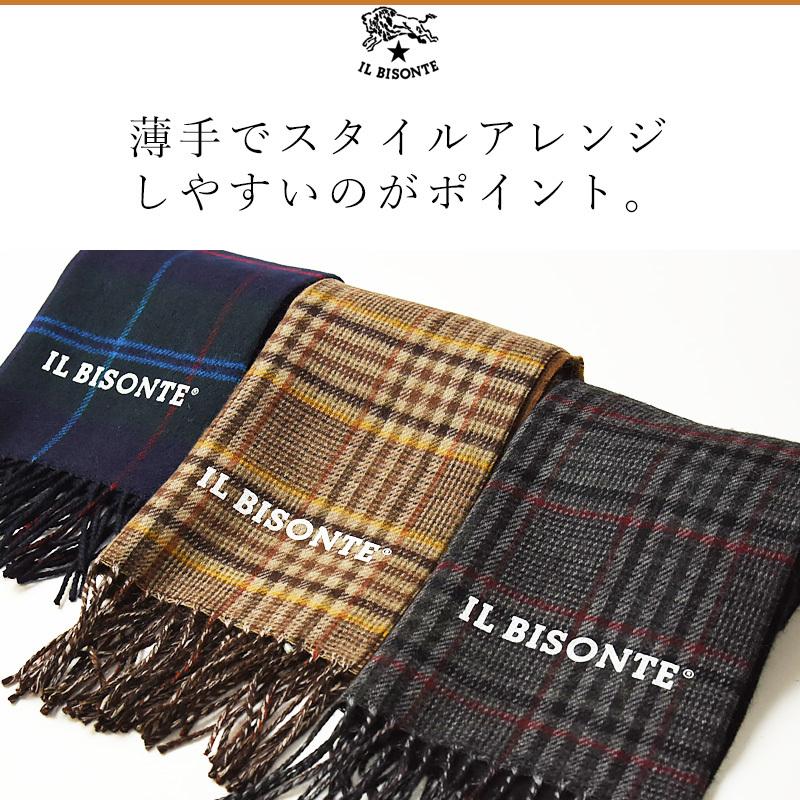 セールSALE10%OFF IL BISONTE イルビゾンテ チェック ロゴ マフラー ストール レディース メンズ ウール かわいい 54212309481 ギフト クリスマスプレゼント｜geostyle｜06