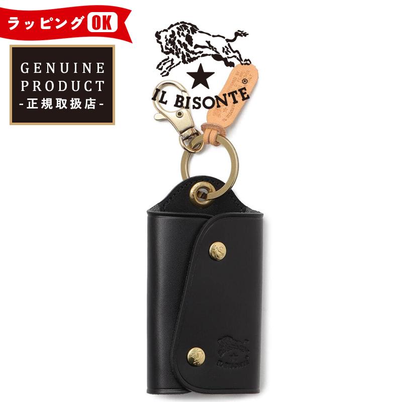 【新品未使用品】IL BISONTE ブラック キーケース IL BISONTE（イルビゾンテ） ブラックキャニオンレザー キーケース