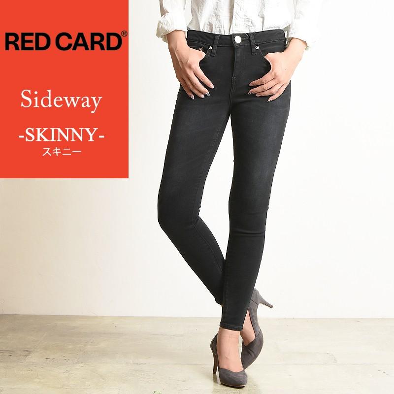 RED CARD レッドカード Sideway サイドウェイ スキニー ブラック デニムパンツ レディース スリム タイト 細め ジーンズ 66496｜geostyle