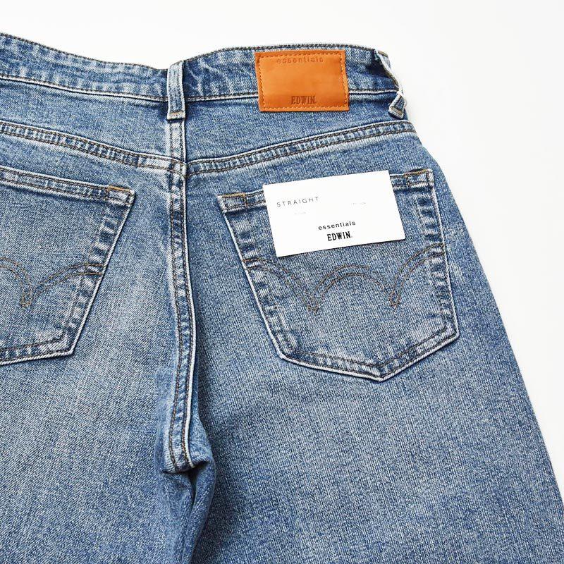 裾上げ無料 エドウィン レディース EDWIN エッセンシャルズ essentials ストレートデニムパンツ ジーンズ ジーパン 大人 デニム  美脚 EL03 | SOMETHING | 11