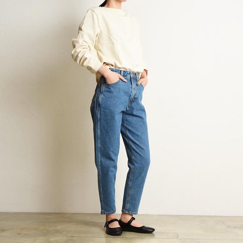 裾上げ無料 エドウィン レディース EDWIN エッセンシャルズ essentials マムズデニムパンツ テーパード ジーンズ ジーパン 大人 デニム  美脚 EL07 | SOMETHING | 05