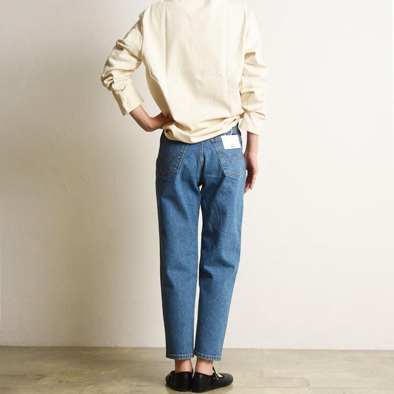 裾上げ無料 エドウィン レディース EDWIN エッセンシャルズ essentials マムズデニムパンツ テーパード ジーンズ ジーパン 大人 デニム  美脚 EL07 | SOMETHING | 06