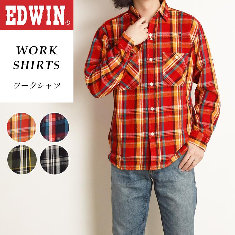 EDWIN セール20%OFF エドウィン レギュラー チェックシャツ EDWIN セール20%OFF エドウィン レギュラー チェックシャツ