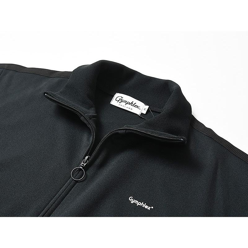 gymphlex ジムフレックス　ポリエステル　トラッカージャケット　ブラック GYMPHLEX ジムフレックス Gymphlex 立衿 ジップジャケット