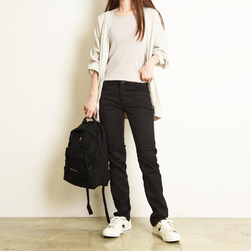 EDWIN（エドウィン） レディース ハタラクロ スリムストレート 黒