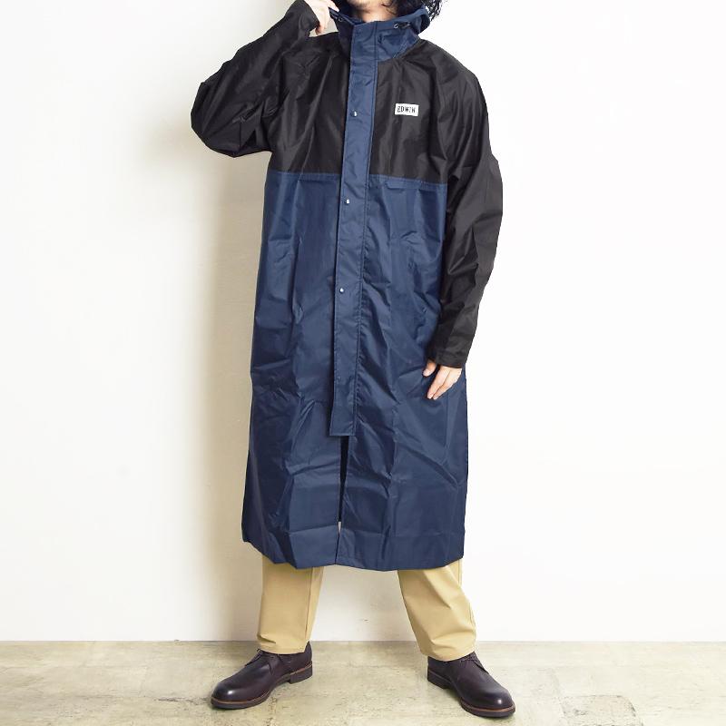 EDWIN エドウィン ロング丈 レインコート 男女兼用 3色展開 EDWIN エドウィン ロング丈 レインコート 男女兼用 3色展開
