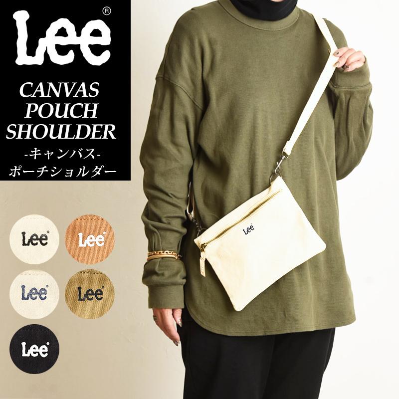 SALE／5%OFF ゆうパケット対応 Lee リー キャンバス ポーチ ショルダー バッグ レディース メンズ  サコッシュ ミニロゴ 斜め掛け QPER60-SACO｜geostyle