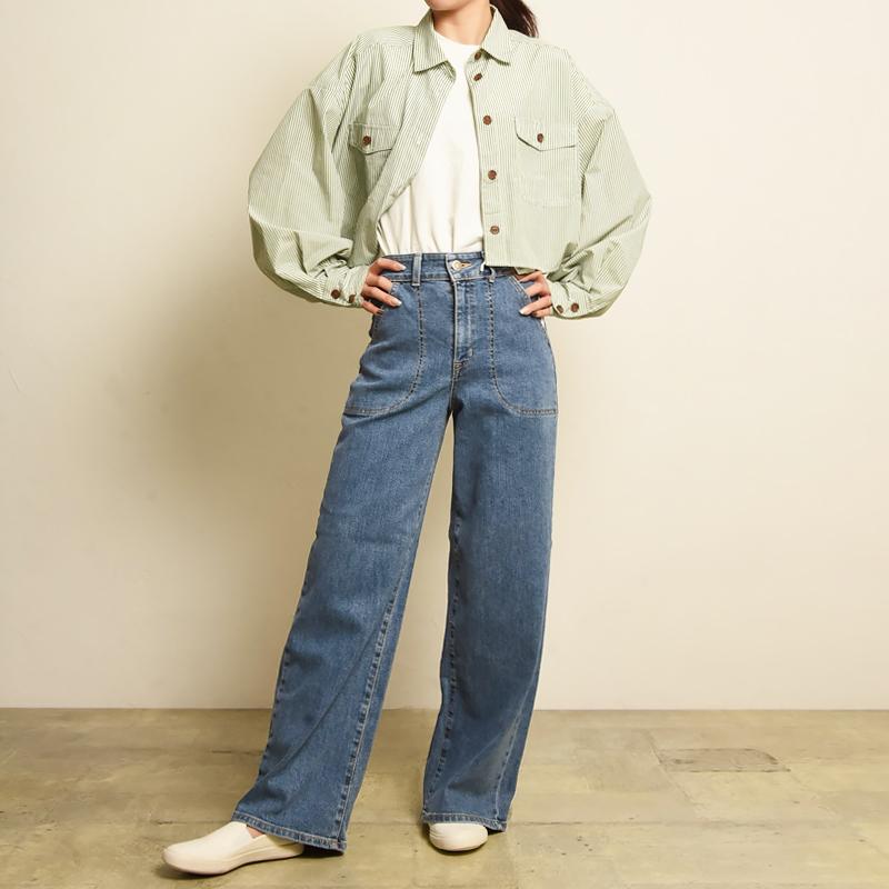 今季新品タグ付きPlates vintage like デニムパンツ SOMETHING（サムシング） 2026春夏新作 リサ LISA ビンテージ 美脚